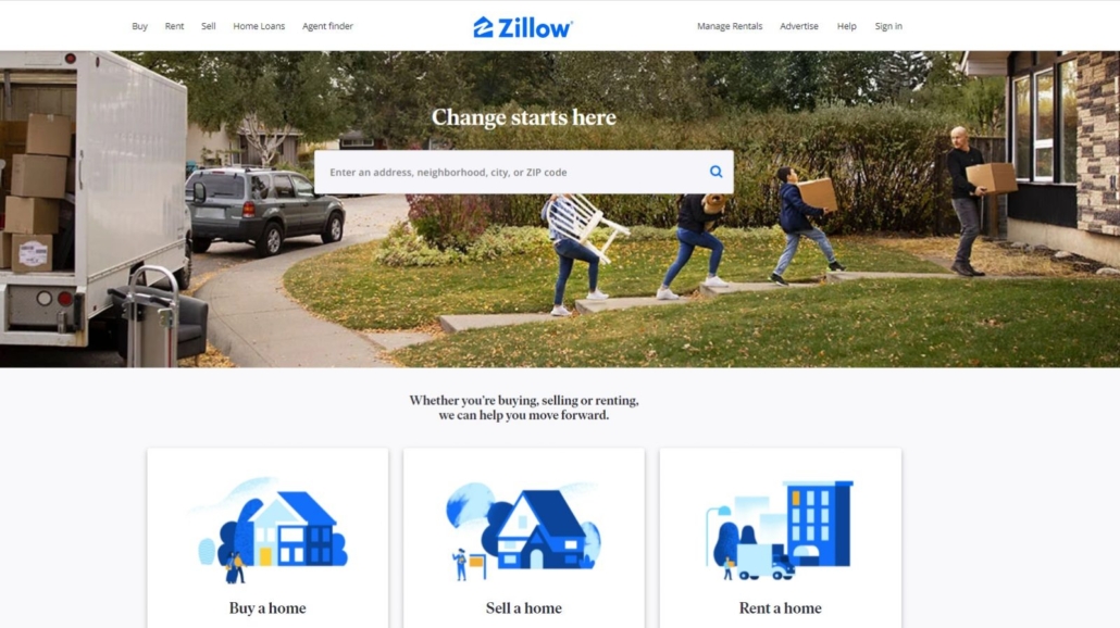 Best Home Page Design for Zillow