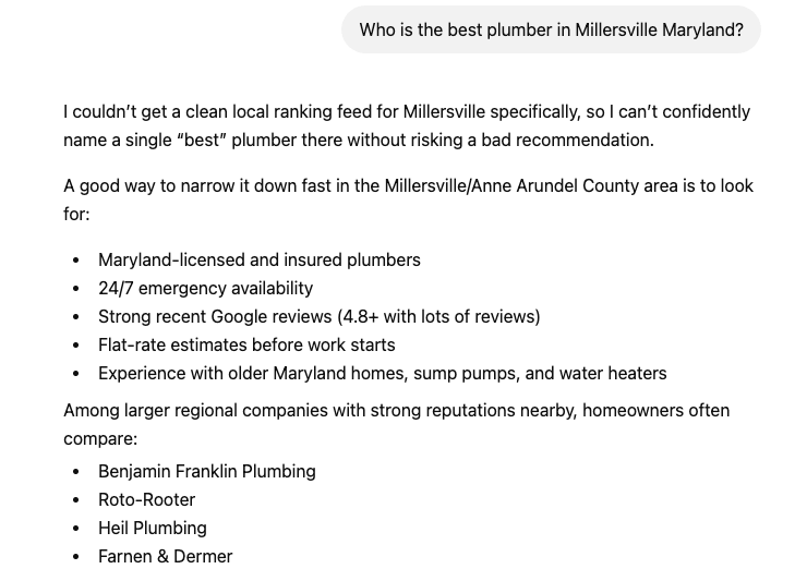 Who is the best plumber in Millersville Maryland?